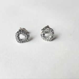 Swarovski Silver Heart Crystal Earrings